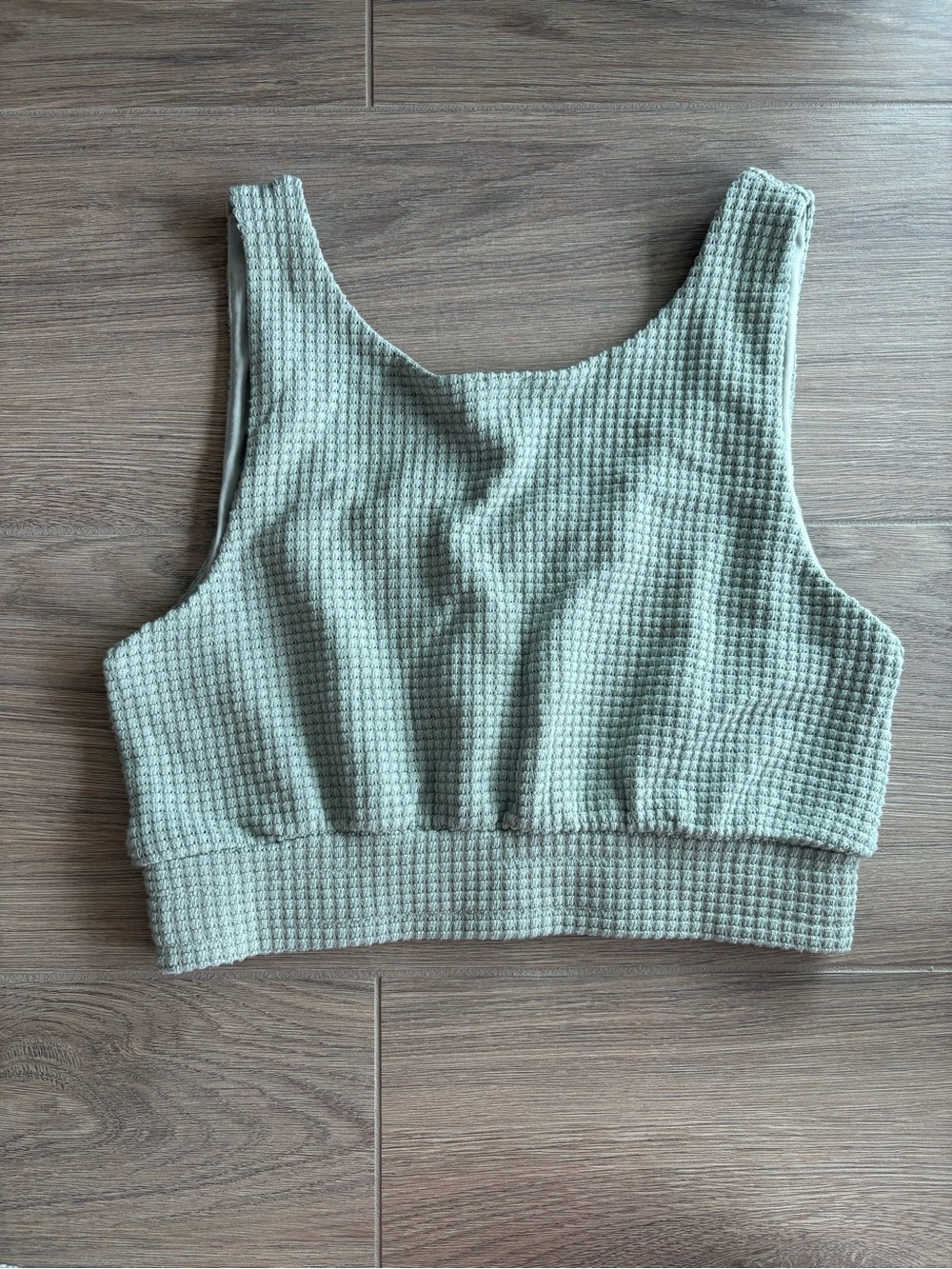 Surf Gypsy Sage Green Waffle Knit Crop Top